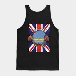 Aruba Flag Great Britain Flag Ripped - Gift for Aruban From Aruba Tank Top